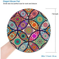 Bosobo Mouse Pad Round Mandala Mouse Mat Cute Mouse Pad With Design Nonslip Rubber Base Mousepad With Stitched Edge Waterpr