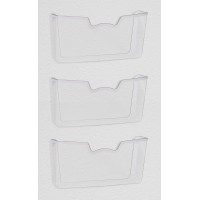 Simple Houseware 3 Pack Clear Single Pocket Wall Mount File Holder