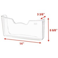 Simple Houseware 3 Pack Clear Single Pocket Wall Mount File Holder