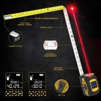 Lexivon 2 In 1 Digital Laser Tape Measure 130Ft40M Laser Distance Meter Display On Backlit Lcd Screen With 16Ft5M Autolock M