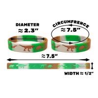 Gypsy Jades Dinosaur World Jurassic Style Silicone Wristbands Set Of 24 Camouflage Dino Bands 24 Camo Bands