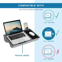 Lapgear Home Office Lap Desk With Device Ledge Mouse Pad And Phone Holder Silver Carbon Fits Up To 156 Inch Laptops Sty