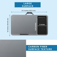 Lapgear Home Office Lap Desk With Device Ledge Mouse Pad And Phone Holder Silver Carbon Fits Up To 156 Inch Laptops Sty