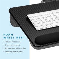 Lapgear Home Office Pro Lap Desk With Wrist Rest Mouse Pad And Phone Holder Black Carbon Fits Up To 156 Inch Laptops St