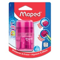 Maped Connect Duo 2 Hole Sharpener Eraser Combo Assorted Colors 049249