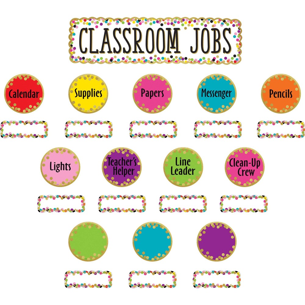 Teacher Created Resources Confetti Classroom Jobs Mini Bulletin Board Set Multicolor