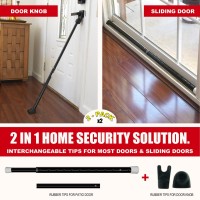 Securityman 2In1 Door Security Bar Sliding Patio Door Security Bar 2 Pack Via Interchangeable Caps Heavy Duty Iron Const