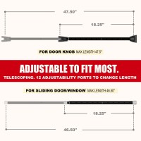 Securityman 2In1 Door Security Bar Sliding Patio Door Security Bar 2 Pack Via Interchangeable Caps Heavy Duty Iron Const