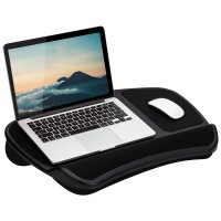 Lapgear Xl Laptop Lap Desk With Dual Mouse Pads And Wrist Rest Lefthanded And Righthanded Black Fits Up To 156 Inch Lapt