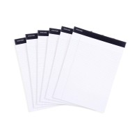 Mintra Office Legal Pads Basic White 6Pk 85In X 11In Narrow Ruled 50 Sheets Per Notepad Micro Perforated Writing Pad