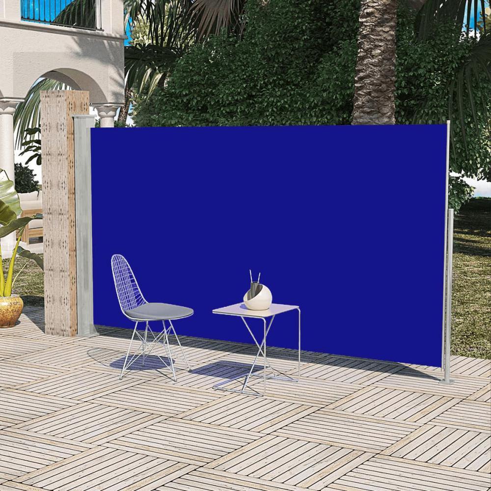 vidaXL Patio Terrace Side Awning Blue 52x910 41045
