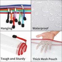 Eoout 24Pcs Mesh Zipper Pouch Bags A4 Zipper Bags For Organizing Storage Waterproof Zipper Pouches Letter Size File Bags For