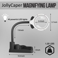 Jollycaper Magnifying Glass With Light And Stand5X 10X Magnifying Lamp Magnifying Glass For Reading Desk Lamp With Magnifier