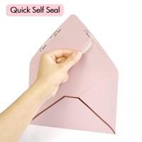 A7 Pink Envelopes 50 Pack With Rose Gold Border Christmas Envelopes Quick Self Seal For 5X7 Cards Perfect For Weddings Invita