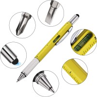 8 Pcs Gift Pen For Men 6 In 1 Multitool Tool Pen Screwdriver Pen With Ruler Levelgauge Ballpoint Pen Pen Refills Fathers Chr