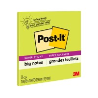 Postit Super Sticky Big Notes 11 In X 11 In 1 Pad 2X The Sticking Power Neon Green Bn11G