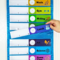 Youngever Classroom Pocket Chart 131 Pocket Daily Schedule Pocket Chart 26 Doublesided Reusable Dryeraser Cards 13 Color1