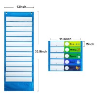 Youngever Classroom Pocket Chart 131 Pocket Daily Schedule Pocket Chart 26 Doublesided Reusable Dryeraser Cards 13 Color1