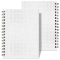 Ahgxg Dotted Journal Spiral Notebook 2Pack Bullet Dot Grid Journal Large B5 With Transparent Hardcover Wirebound Notebook 1