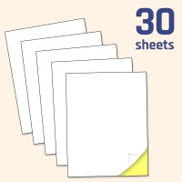 30 Sheets Printable White Sticker Paper Laserinkjet Printing Matte Letter Size 85 X 11