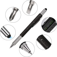 8 Pcs Gift Pen For Men 6 In 1 Multitool Tool Pen Screwdriver Pen With Ruler Levelgauge Ballpoint Pen Pen Refills Fathers Chr