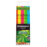 Ticonderoga Woodcased Pencils Presharpened 2 Hb Soft Neon Colors 18 Count