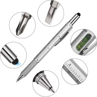 8 Pcs Gift Pen For Men 6 In 1 Multitool Tool Pen Screwdriver Pen With Ruler Levelgauge Ballpoint Pen Pen Refills Fathers Chr