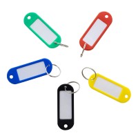 Bazic Key Tag Label Window Assorted Color Tags Plastic Key Holder Key Ring Identifier Name Number Address Information Label C