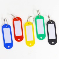 Bazic Key Tag Label Window Assorted Color Tags Plastic Key Holder Key Ring Identifier Name Number Address Information Label C