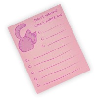 Seven20 Catthemed Sticky Notes Multipurpose Notepad Checklist Todo List Featuring An Adorable Kitty Bum