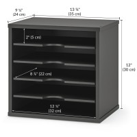 Ballucci File Organizer Paper Sorter 5 Tier Adjustable Shelves Office Desk Organizer 13 58 X 9 14 X 12 Black