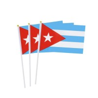 Cuba Flag Cuban Hand Held Small Mini Stick Flags Decorations International Country World Flags For Party Olympics Festival Parad