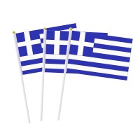 Greece Flag Greek Hand Held Small Mini Stick Flags Decorations International Country World Flags For Party Olympics Festival Par