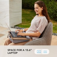 Huanuo Portable Lap Laptop Desk With Pillow Cushion Fits Up To 156 Inch Laptop With Antislip Strip Storage Function For Ho