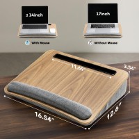 Huanuo Portable Lap Laptop Desk With Pillow Cushion Fits Up To 156 Inch Laptop With Antislip Strip Storage Function For Ho