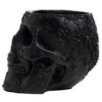 Skull Makeup Brush Candy Bowl Pen Holder Trick Or Treat Bowl Halloween Goth Decorations Extra Large Strong Resin Skeleto