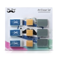 Mr Pen Eraser Set With Kneaded Erasers Gum Erasers And Pencil Erasers Pack Of 9