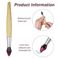 Outus Bamboo Brush Shape Ballpoint Pen Novelty Retractable Paintbrush Ink Pens For Art Activities And School Stationery Christm