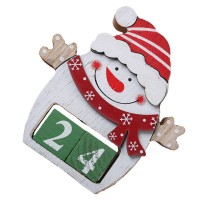 Amosfun Wooden Christmas Advent Countdown Calendar Snowman Calendar Christmas Tabletop Ornaments