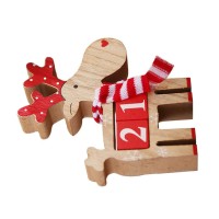 Amosfun Christmas Calendar Countdown Advent Calendar Wooden Deer Ornament For Christmas Home Decoration