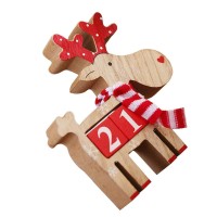 Amosfun Christmas Calendar Countdown Advent Calendar Wooden Deer Ornament For Christmas Home Decoration