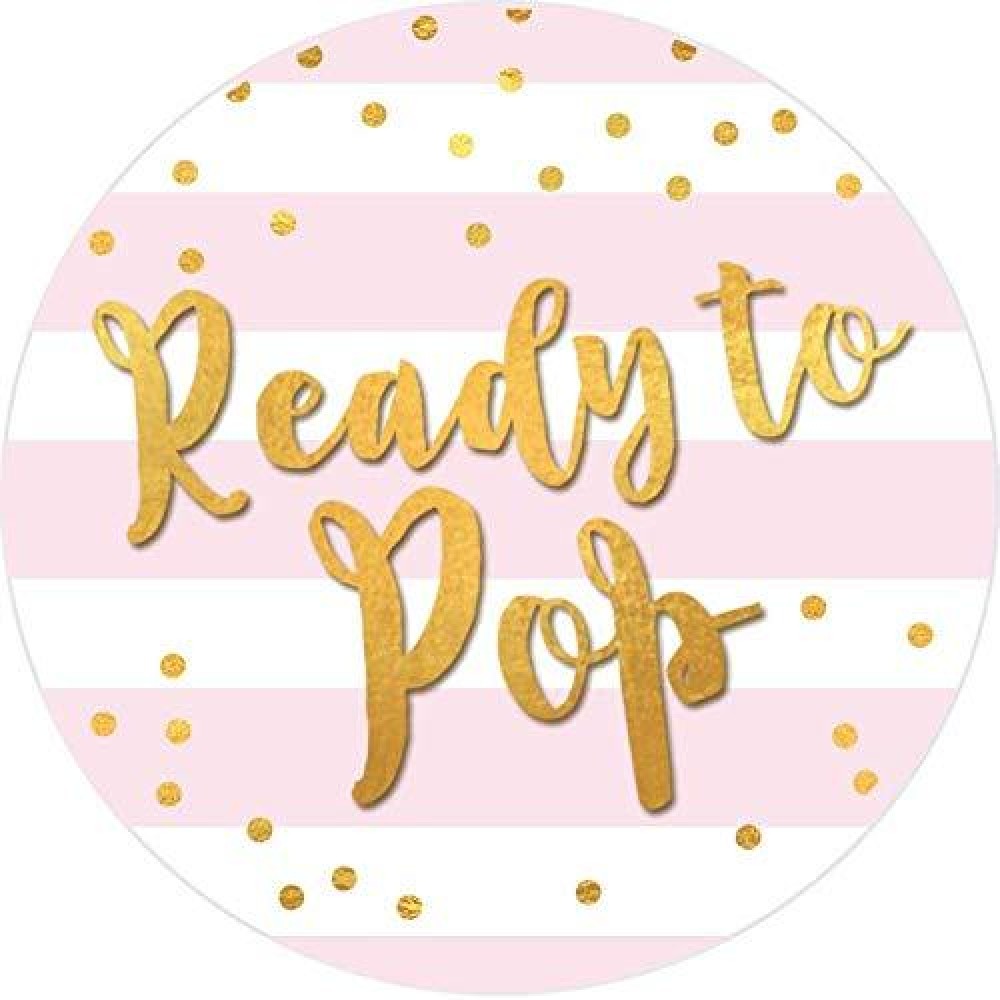 Stripe Ready To Pop Stickers Faux Metallic Gold 2 Inches Round 40 Stickers Ready To Pop Baby Stickers For Popcorn Baby Show