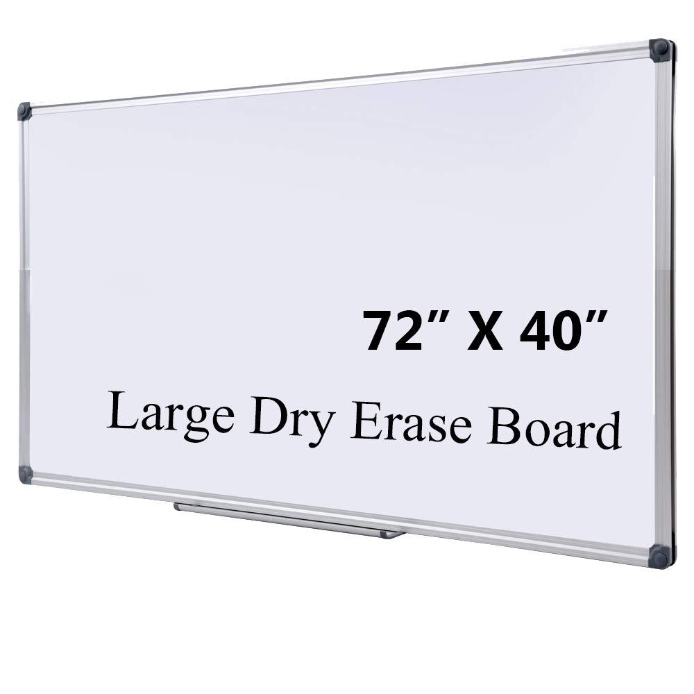 Dexboard Large 72 X 40In Magnetic Dry Erase Board With Pen Tray Wallmounted Aluminum Whiteboard Message Presentation Memo Whi