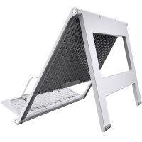 Readaeer Portable Book Stand Free Angle Adjustable Book Holder For Thick Textbook Collapsible Lightweight Book Rest White