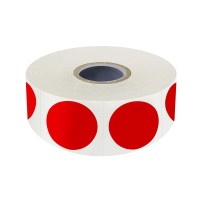 1500 Pcs Red Round Color Coding Circle Dots Inventory Stickers Labels With Perforation Line In Roll Each Measures 1 In Diamet