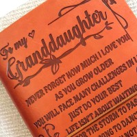 To Granddaughter Leather Journal I Will Always Be With You Refillable Paper 79X47 Best Gift For Christmas Graduation B