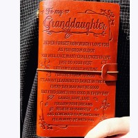 To Granddaughter Leather Journal I Will Always Be With You Refillable Paper 79X47 Best Gift For Christmas Graduation B