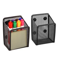 Magnetic Pencil Holder Extra Strong Magnets Mesh Marker Holder Perfect For Whiteboard Refrigerator And Locker Accessories 1