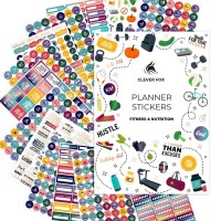 Clever Fox Planner Fitness Stickers Set Monthly Weekly Daily Planner Stickers 16 Sheets Set Of 841 Unique Stickers Fitnes