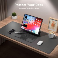 Leather Desk Pad Protector Mouse Pad Office Desk Mat Nonslip Pu Leather Desk Blotter Laptop Desk Pad Waterproof Desk Writing P